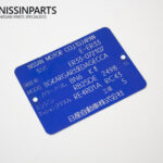 NISSAN SKYLINE GTS25 R33 SERIES 2 SEDAN MANUFACTURING TAG
